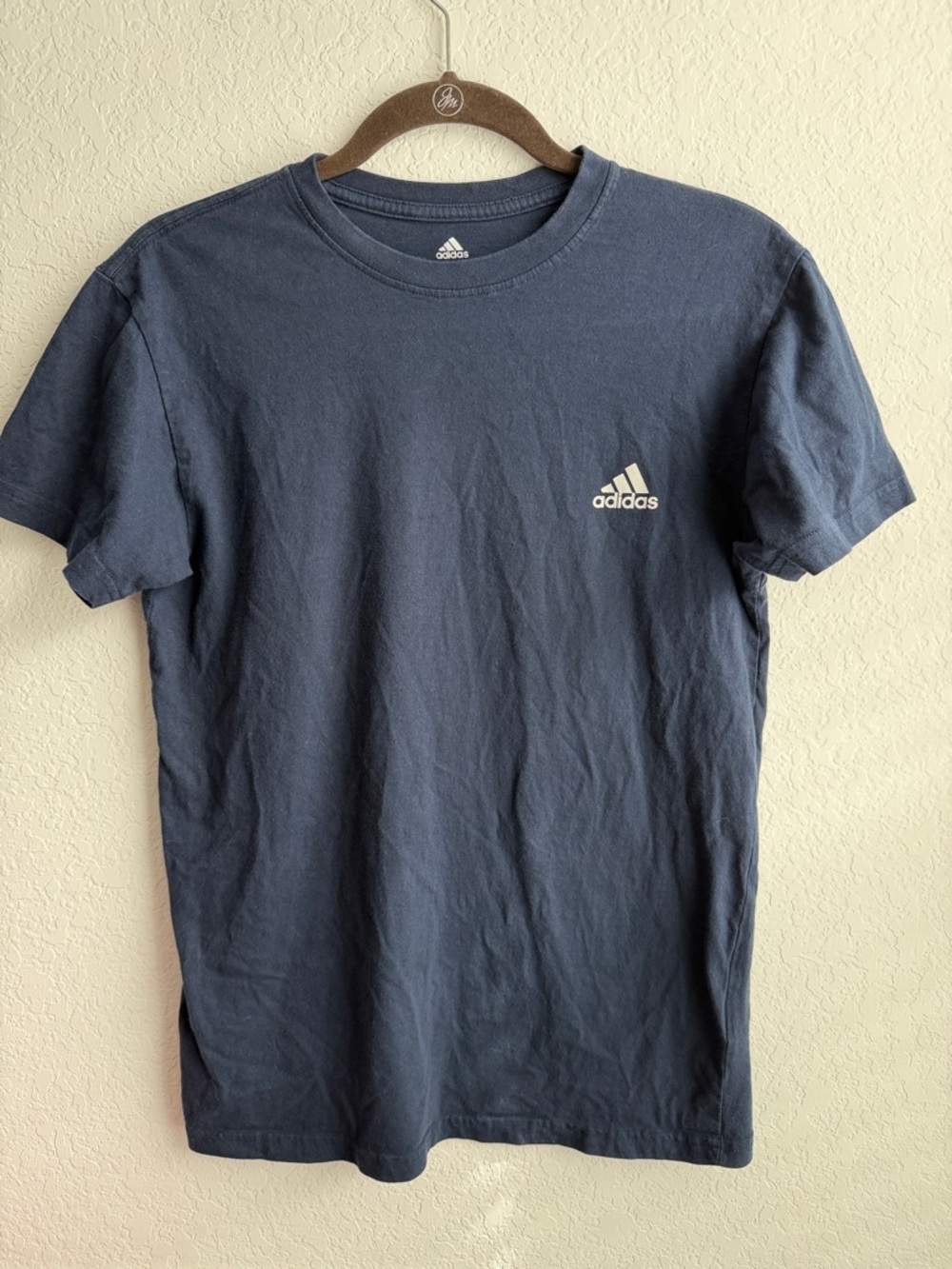 adidas Navy Cotton Short Sleeve Golf Tee